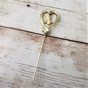 Vintage Hatpin - Gold Tone with Praying Hands